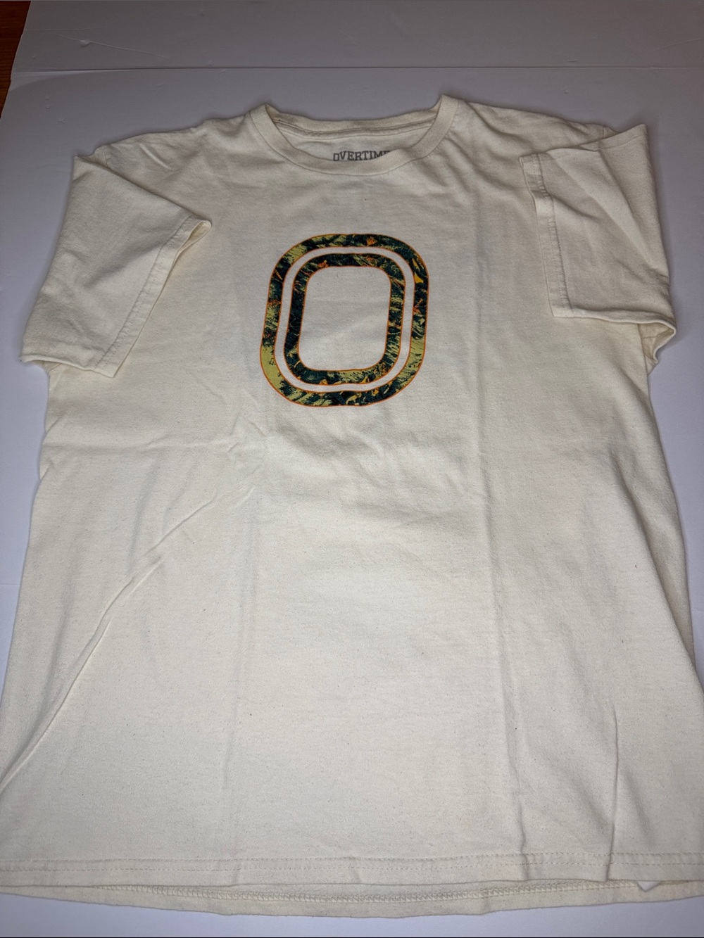 Overtime Natural Short-Sleeve Tee with Graphic Pocket Detail